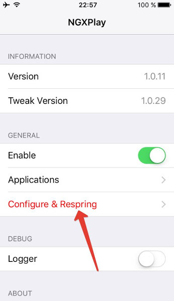 Нажимаем Configure & Respring — Volkswagen Tiguan (2G)