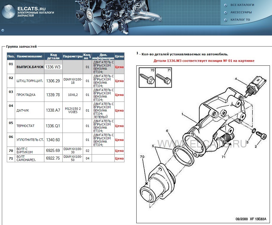 Photo from the logbook Citroen C4 (1G). Found on photo: 1336W3, 1338A7, M12X150, 1336Q1