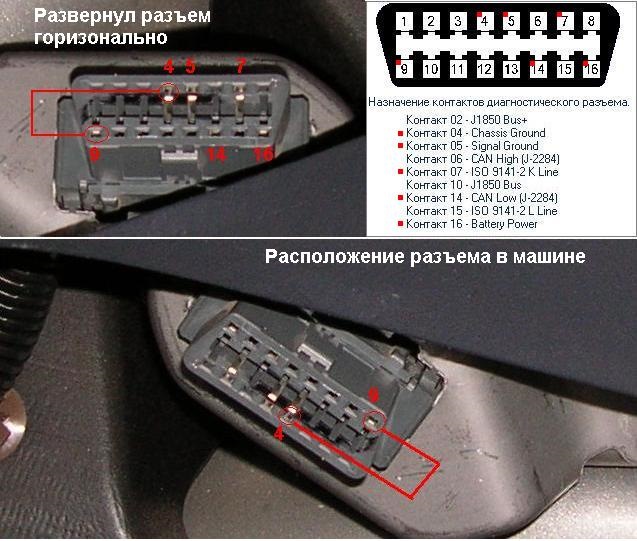 распиновка разьема, для наглядности — Honda Accord Euro R (CL1). Запчасти на фото: 07ISO