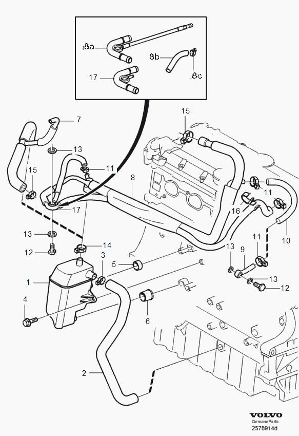 Расположение тройника — Volvo XC90 (1G)