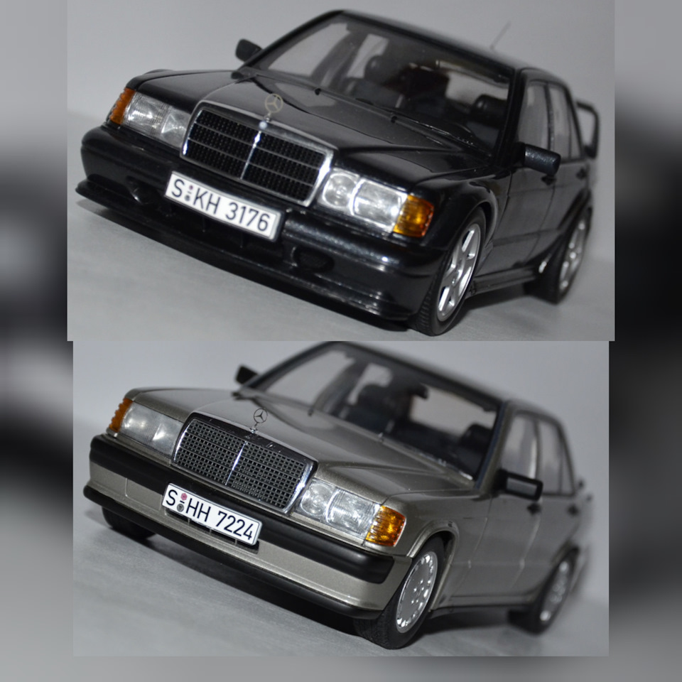 AutoArt 1/18 Mercedes 190E 2.3-16 1984 W201 vs Mercedes 190E 2,5