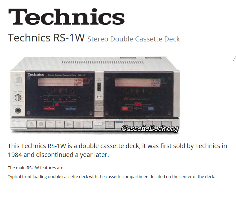 松下電器産業 Technics RS-1W Yahoo!オークション - Technics RS-1W Stereo Double Cassette Tape De