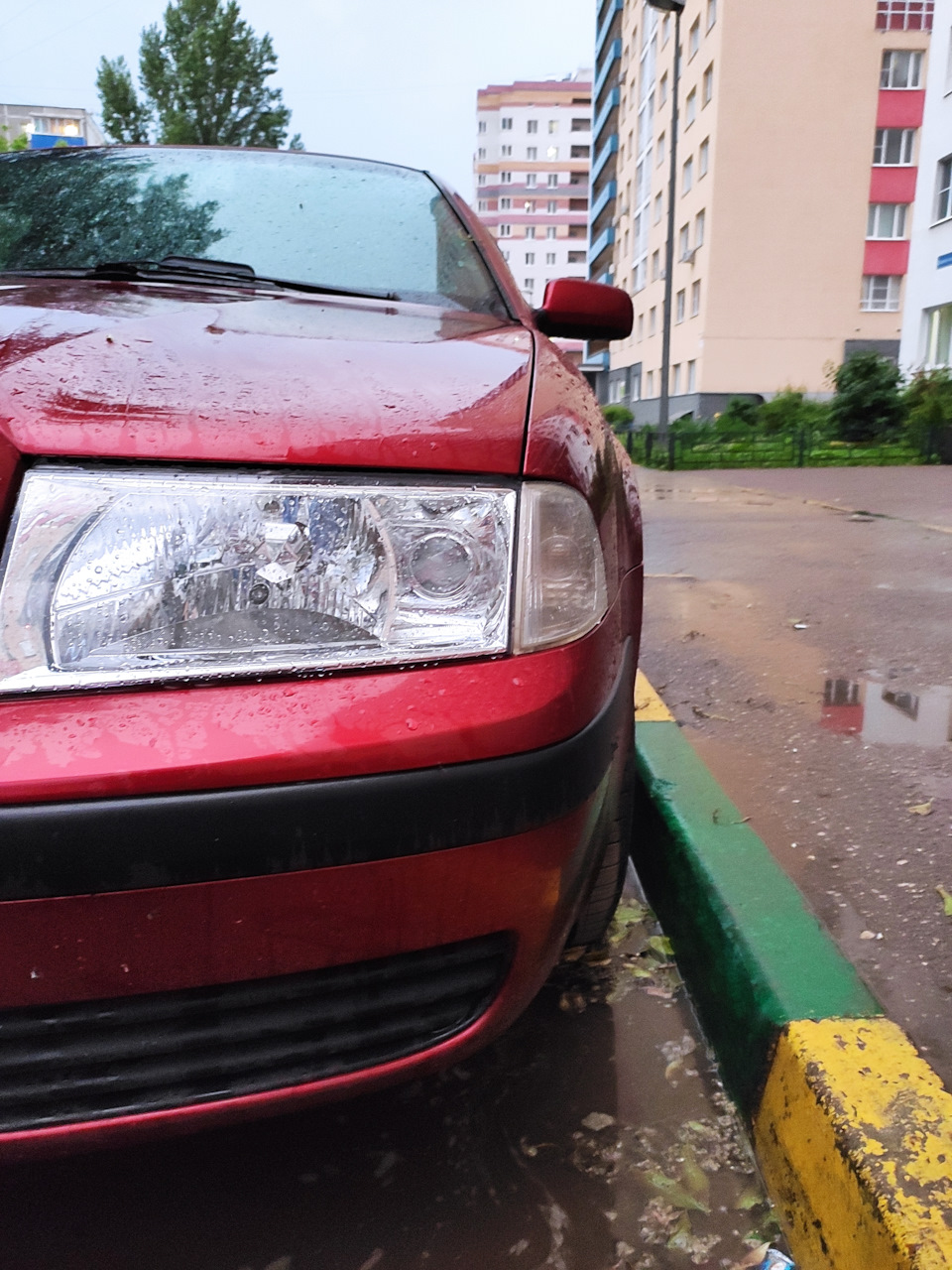Состояние левого поворотника относительно свежей фары — Skoda Octavia A4 Mk1