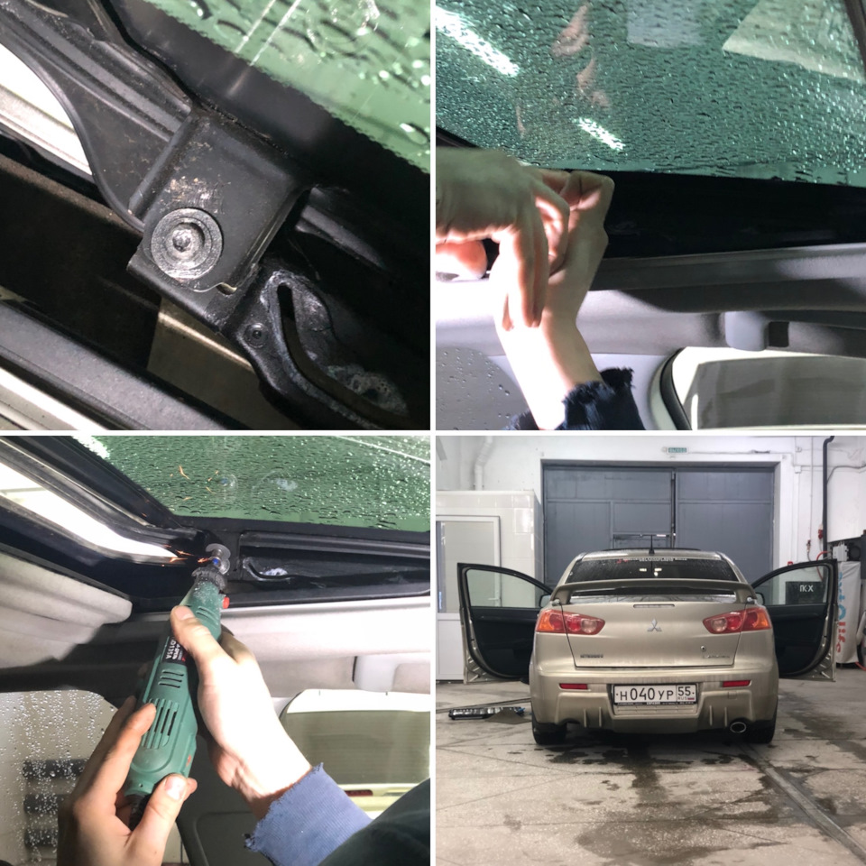 Старый подогнали под ключ дремелем. Ну и после лук встал идеально ровно — Mitsubishi Lancer X