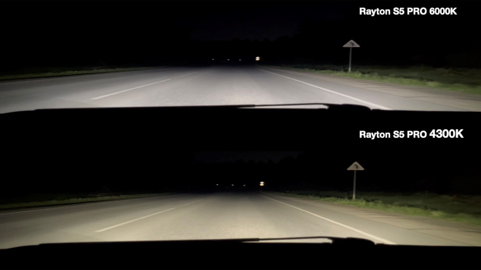 Сравнение мини линз Rayton S5 Pro 6000K и Rayton S5 Pro 4300K — Nissan Tiida (1G)
