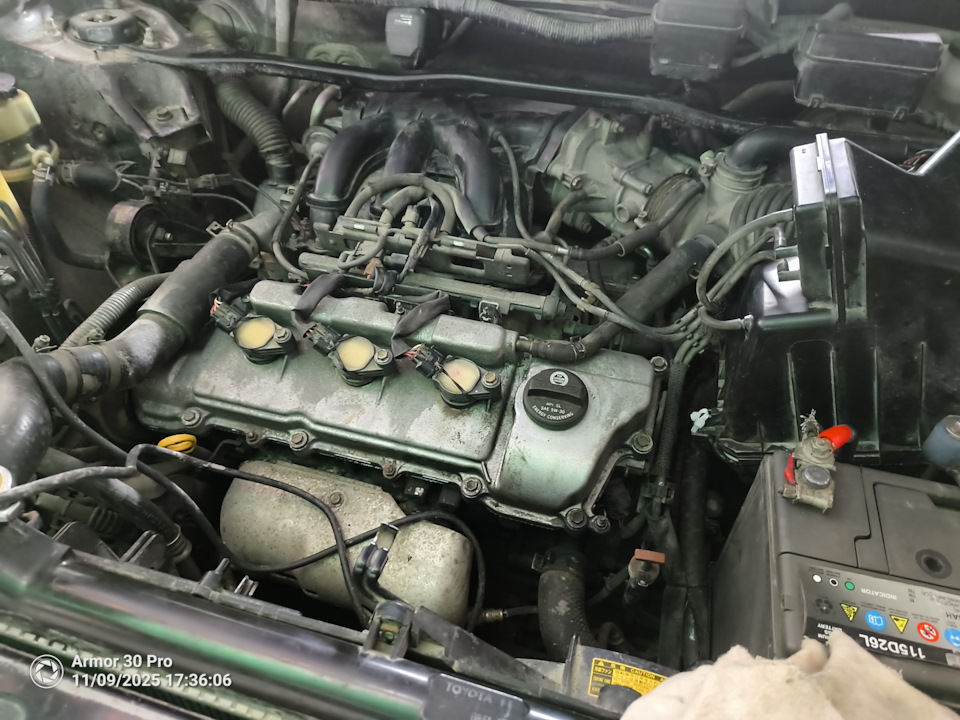 Зафиксировал стяжками штекер. — Toyota Highlander (XU20)
