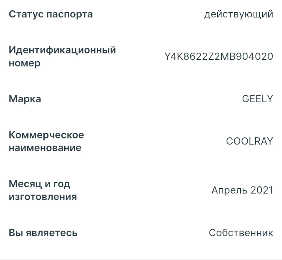 Photo from the logbook Geely Coolray (1G)