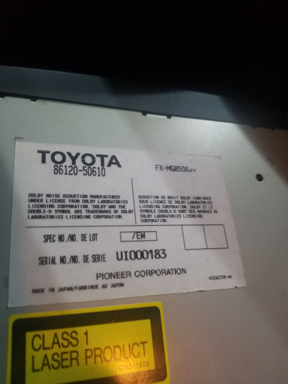 Фото в бортжурнале Lexus LS (UCF30). Запчасти на фото: 8612050610
